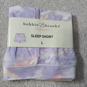 Bobbie Brooks Women's Sleepwear Sleep Shorts, Purple Tie Dye, Size Large- NEW